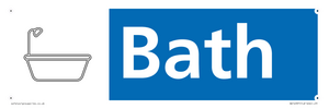 Bath Illustrated Dementia Friendly Sign NHS Style Blue